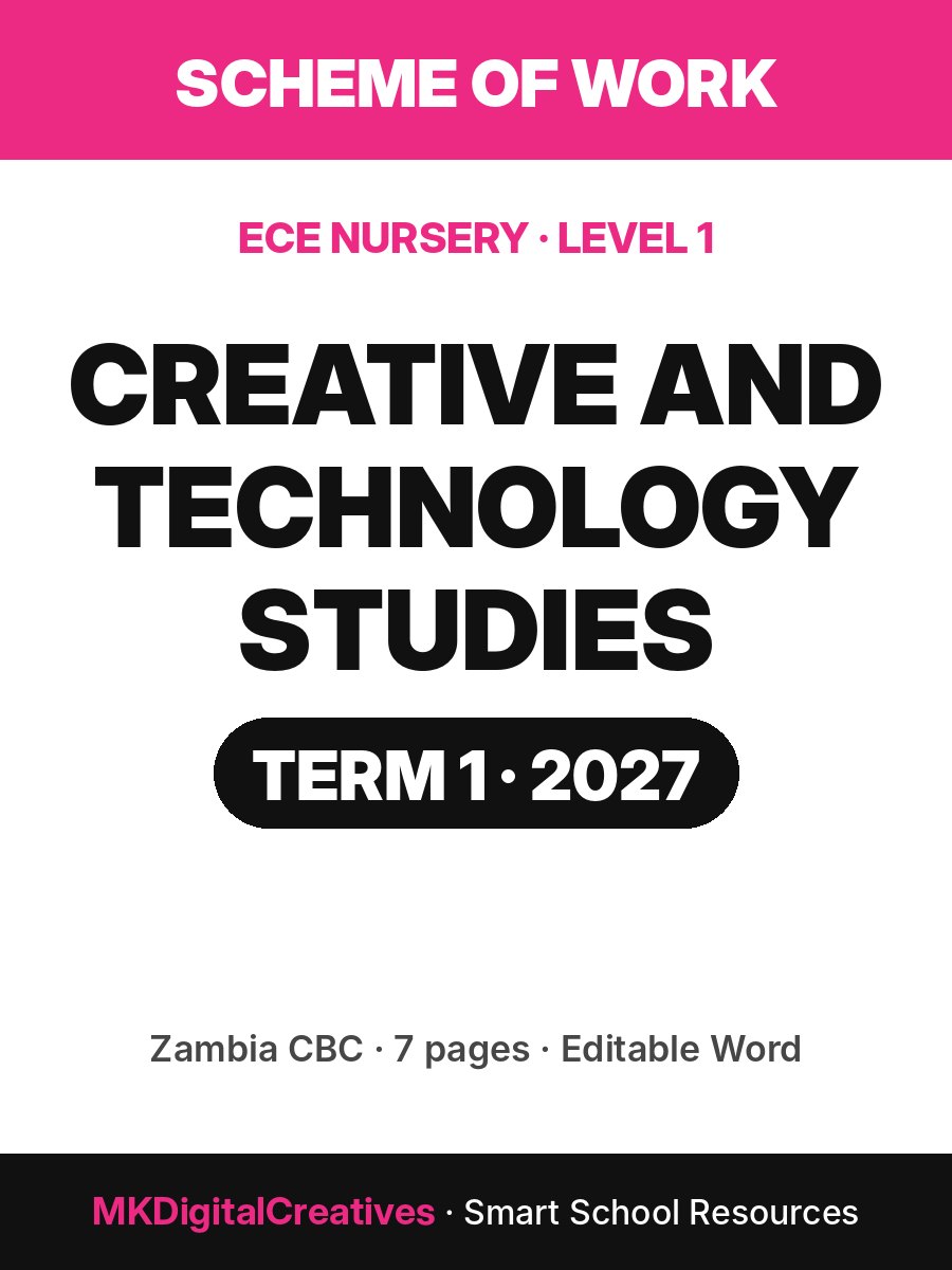 Creative and Technology Studies Scheme of Work — ECE Nursery (Level 1), Term 1 2027 cover