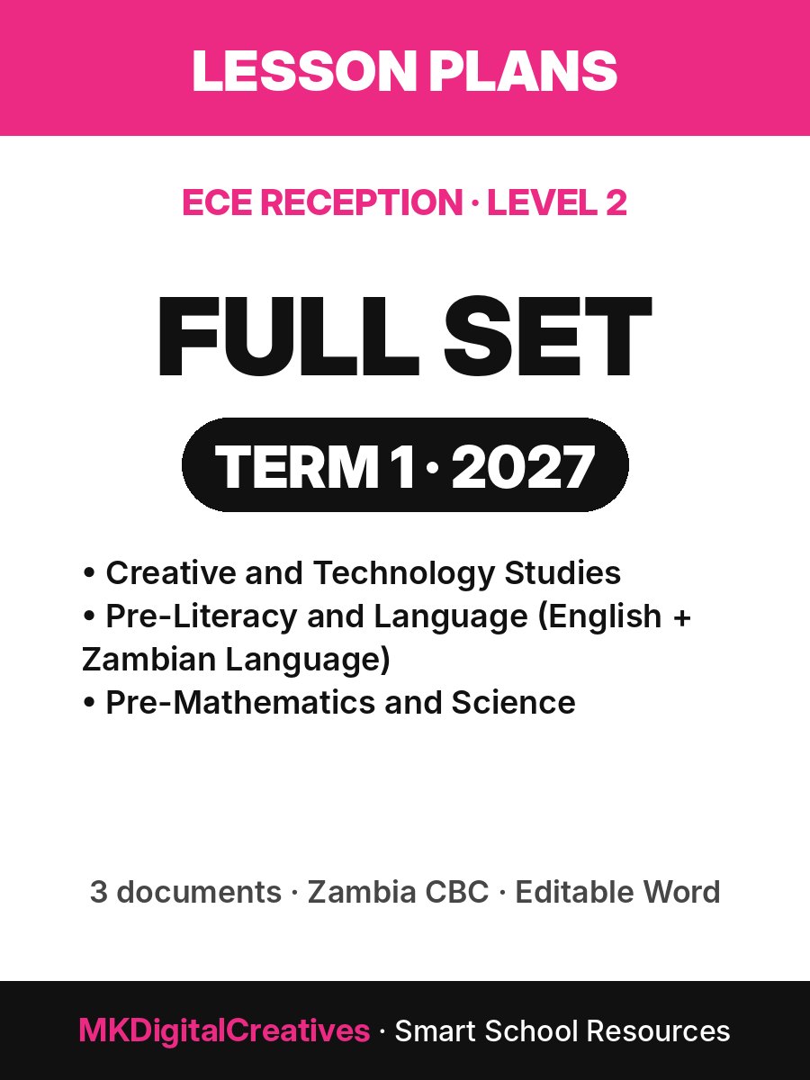 Lesson Plans Set — ECE Reception (Level 2), Term 1 2027 (all 3 learning areas) cover
