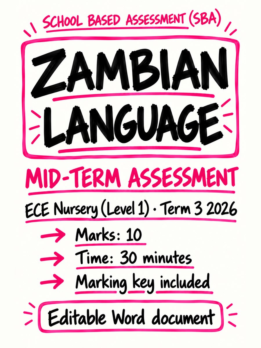 Zambian Language Mid-Term Assessment — ECE Nursery (Level 1), Term 3 2026 cover