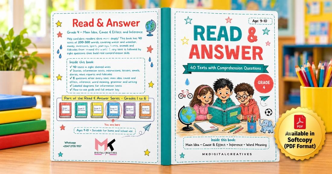 Read & Answer — Grade 4: Main Idea, Cause & Effect and Inference cover