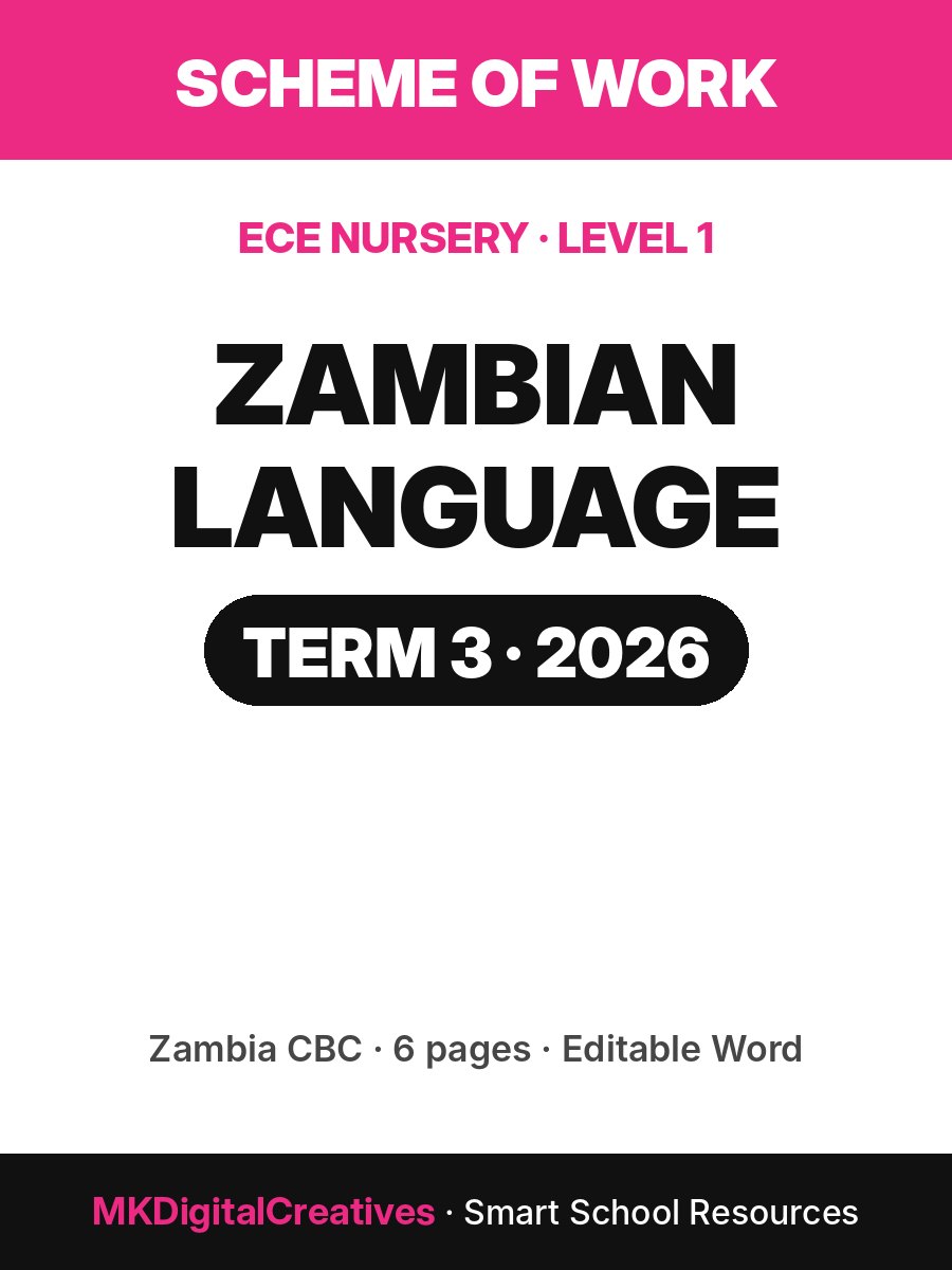 Zambian Language Scheme of Work — ECE Nursery (Level 1), Term 3 2026 cover
