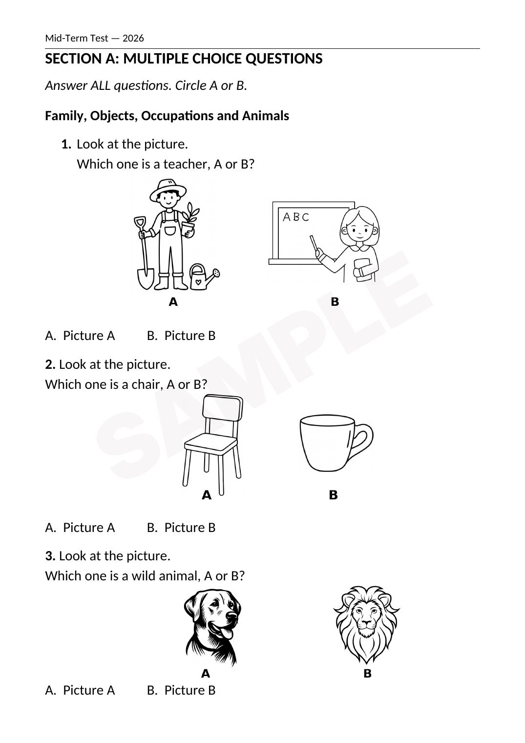 Mid-Term Assessments — ECE Reception (Level 2), Term 3 2026 (all 4 learning areas) — Sample page 4