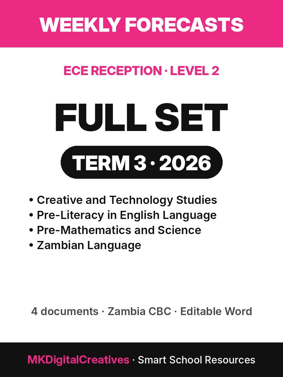 Weekly Forecasts Set — ECE Reception (Level 2), Term 3 2026 (all 4 learning areas) cover