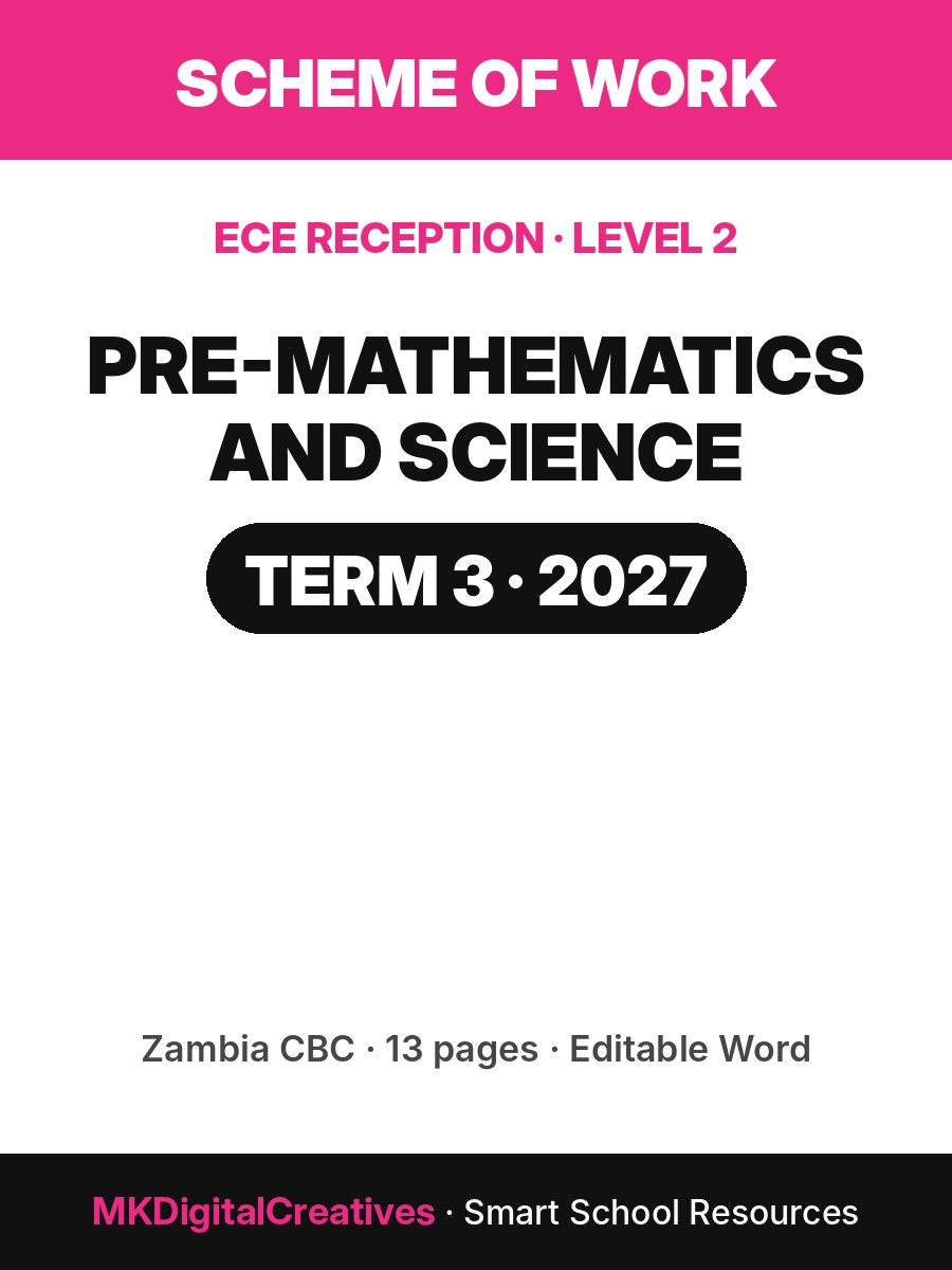 Pre-Mathematics and Science Scheme of Work — ECE Reception (Level 2), Term 3 2027 cover