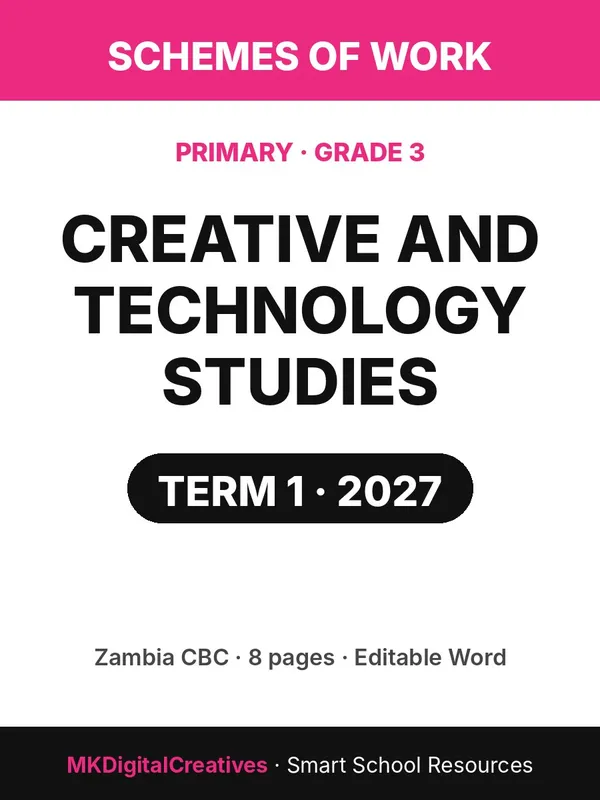 Creative and Technology Studies Scheme of Work — Grade 3, Term 1 2027 cover
