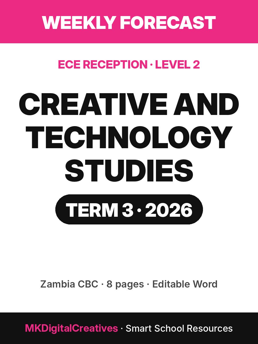 Creative and Technology Studies Weekly Forecast — ECE Reception (Level 2), Term 3 2026 cover