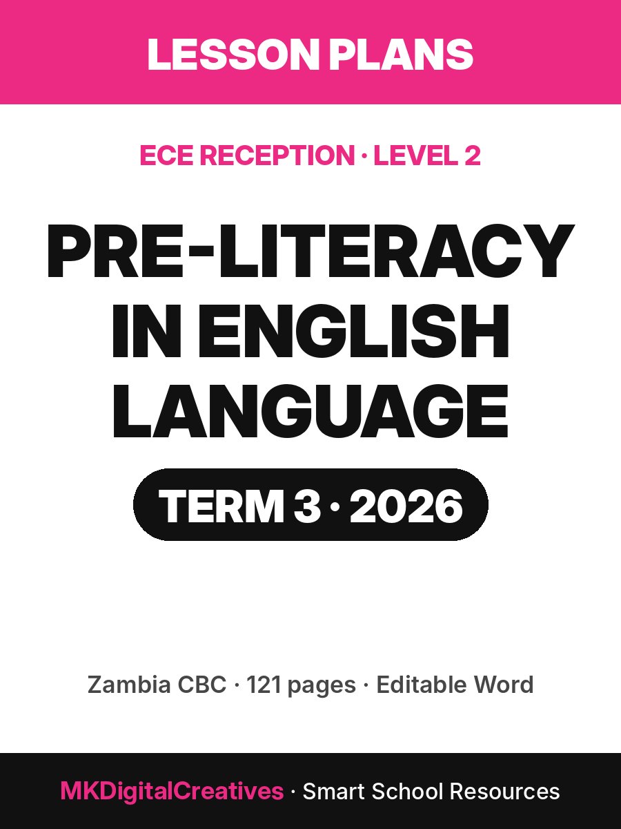 Pre-Literacy in English Language Lesson Plans — ECE Reception (Level 2), Term 3 2026 cover
