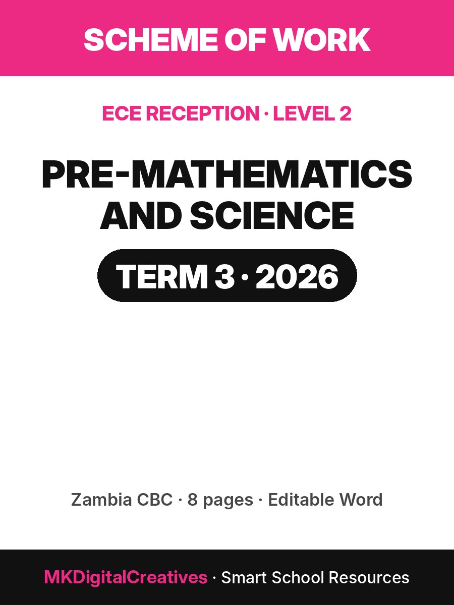 Pre-Mathematics and Science Scheme of Work — ECE Reception (Level 2), Term 3 2026 cover