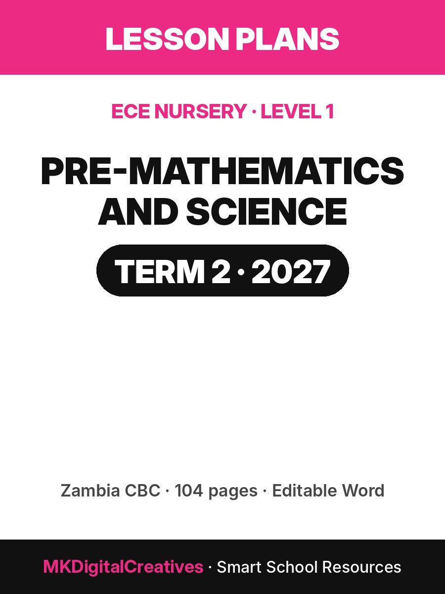 Pre-Mathematics and Science Lesson Plans — ECE Nursery (Level 1), Term 2 2027 cover