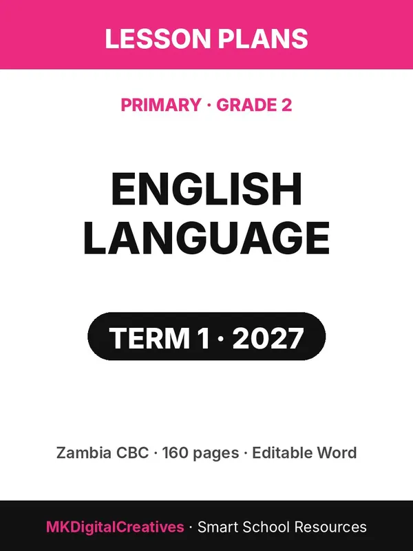 English Language Lesson Plans — Grade 2, Term 1 2027 cover